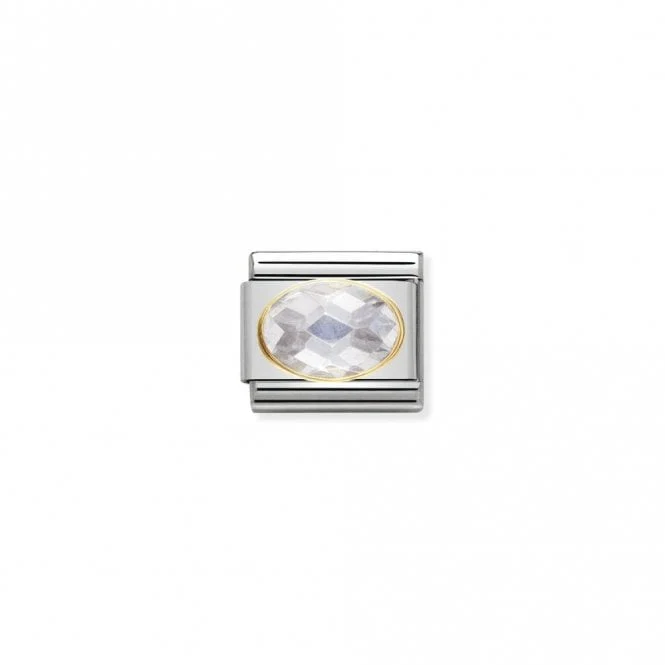 Classic Gold CZ Facetted White Sparkly Charms