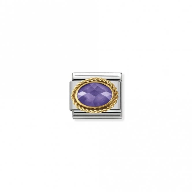 Classic Gold CZ Facetted Purple Sparkly Charms