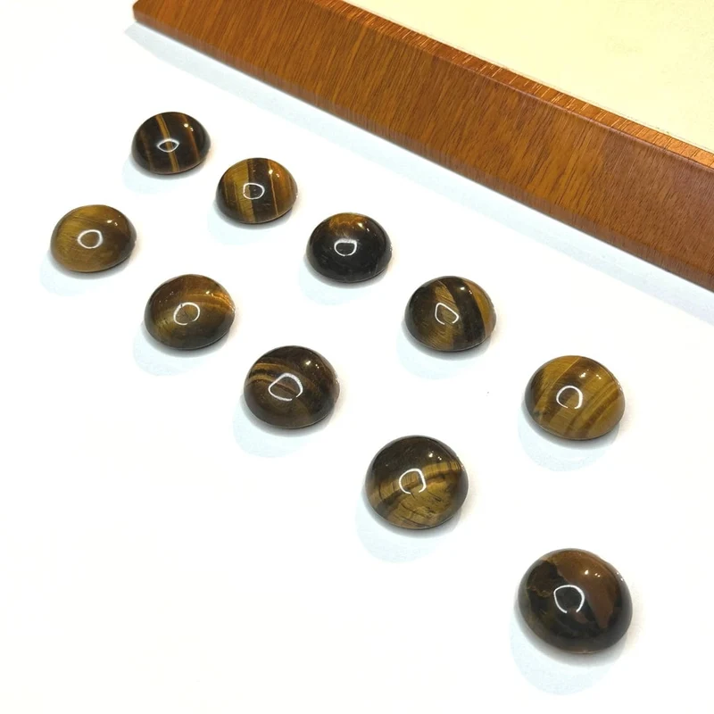 Tigerauge Stein runder Cabochon
