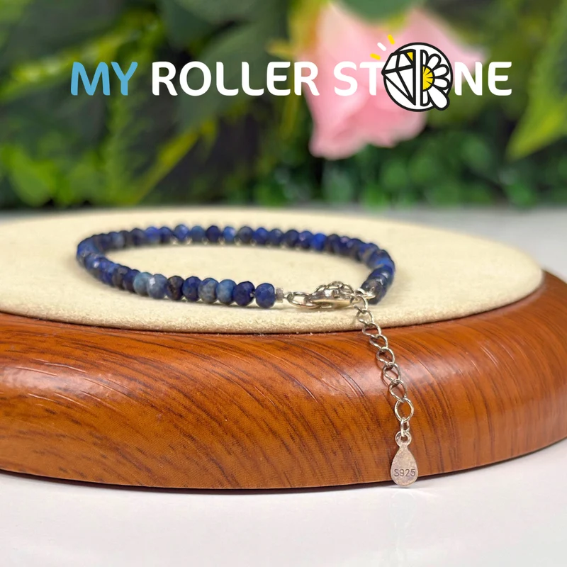 Lapislazuli-Armband mit Silberverschluss