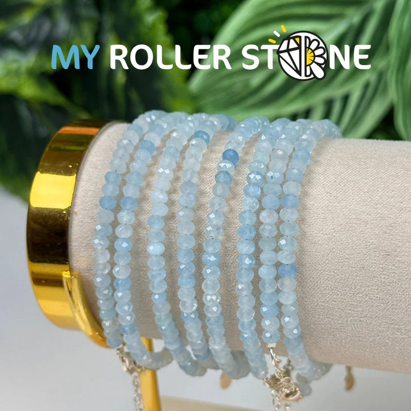 Aquamarin-Armband mit Silberverschluss