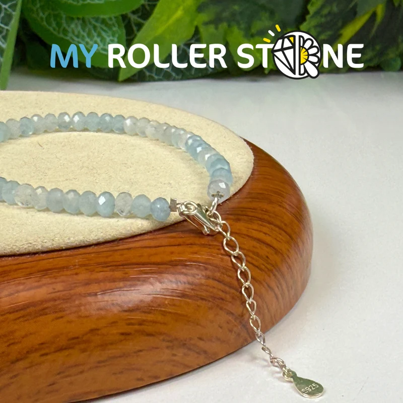 Aquamarin-Armband mit Silberverschluss