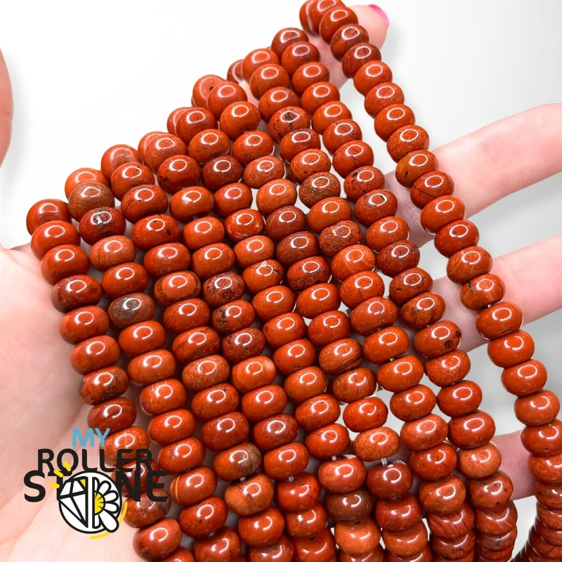 Rote Jaspis-Rondelle-Perlen