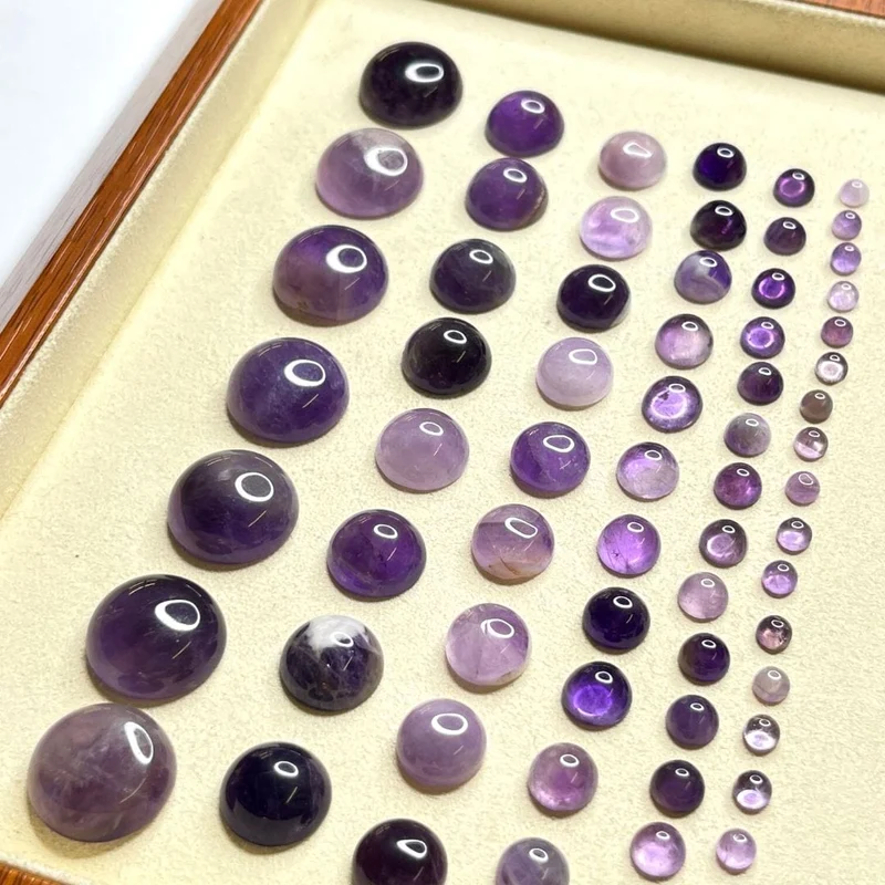 Runder Amethyst-Chevron-Cabochon