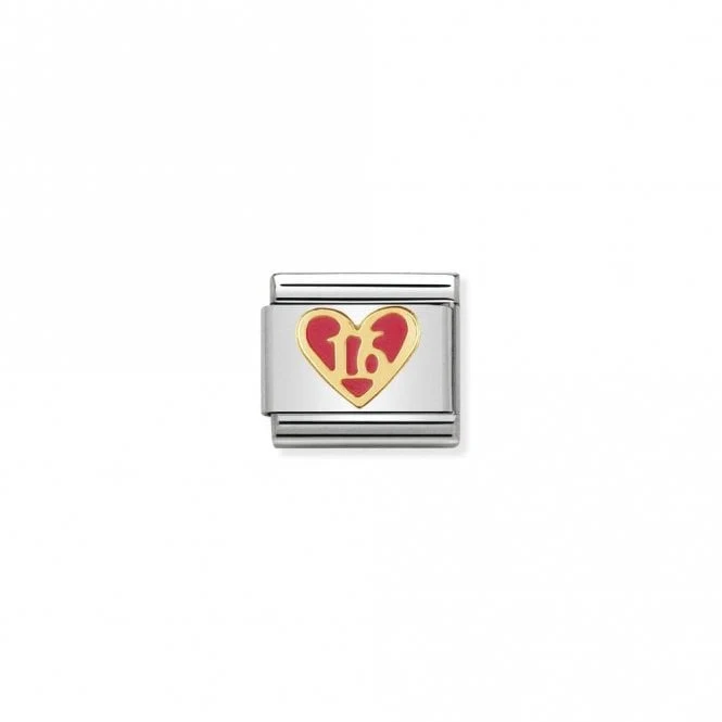Classic Gold Pink Heart - Sweet 16 Love & Hearts Charms