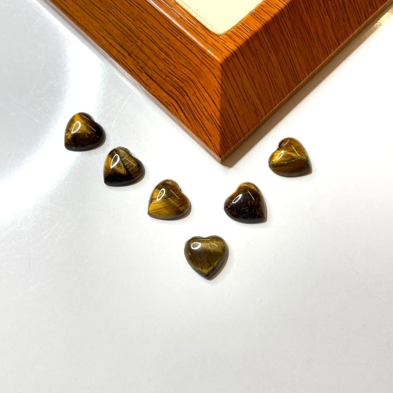 Tigerauge-Herz-Cabochon