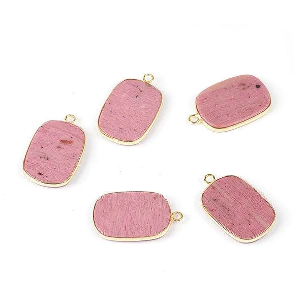 Flacher Anhänger mit Rhodonit oder Amethyst