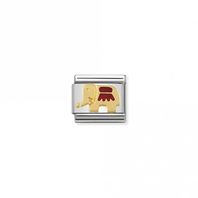 Classic Gold Red Elephant Animal Charms