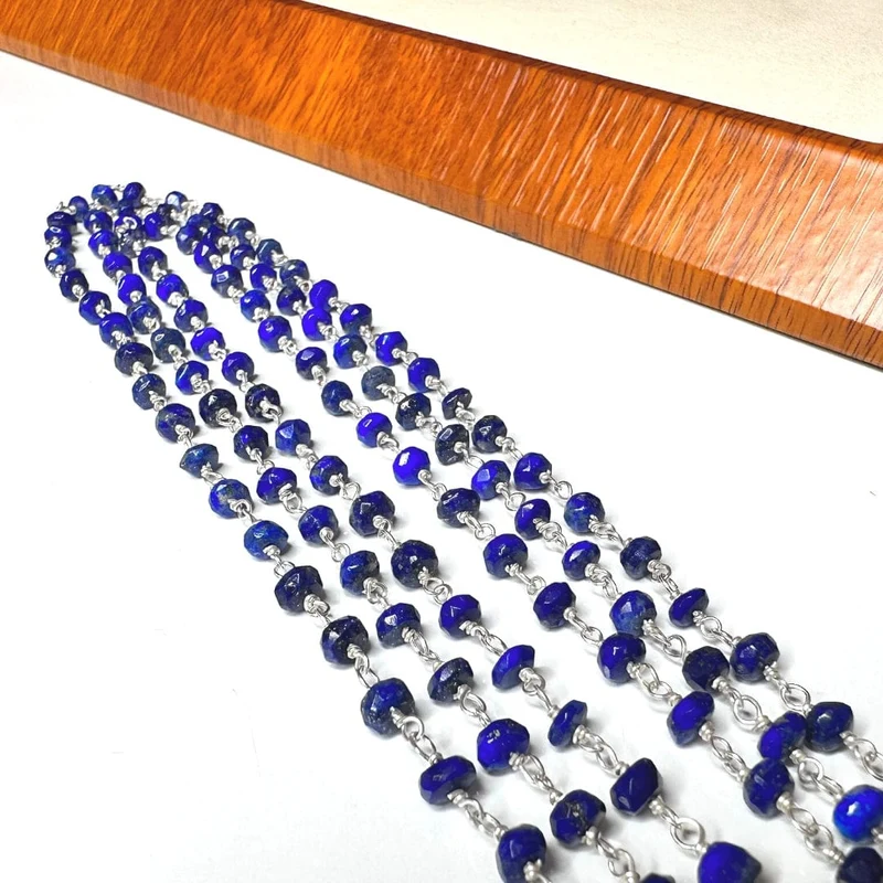Lapislazuli-Silberperlenkette