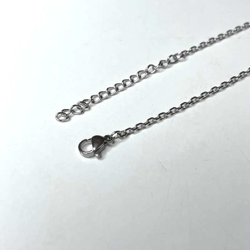 Silberne ovale Gliederkette aus Edelstahl mit Verlängerung