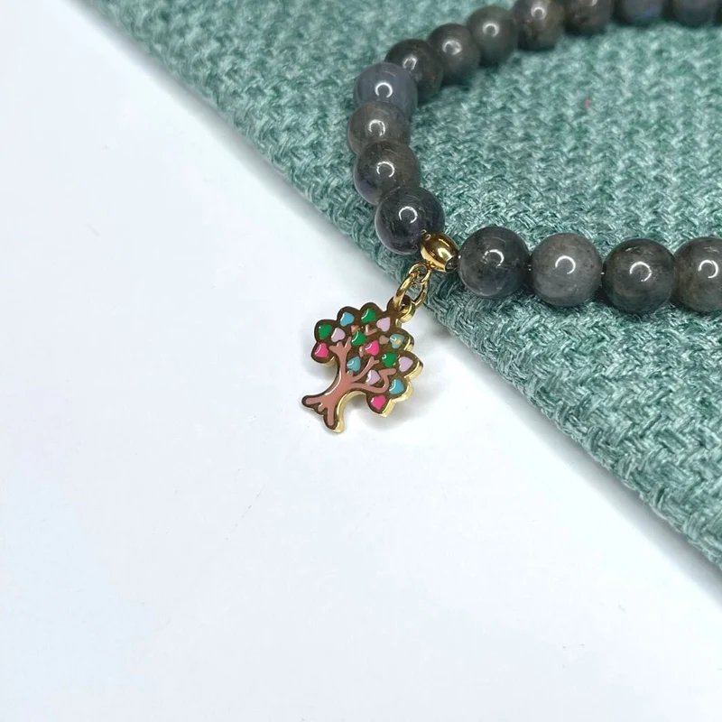 Charm-Armband Lebensbaum aus Edelstahl