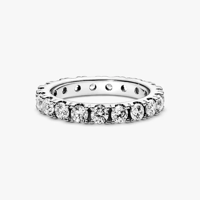 Sparkling Row Eternity Ring, Size 58