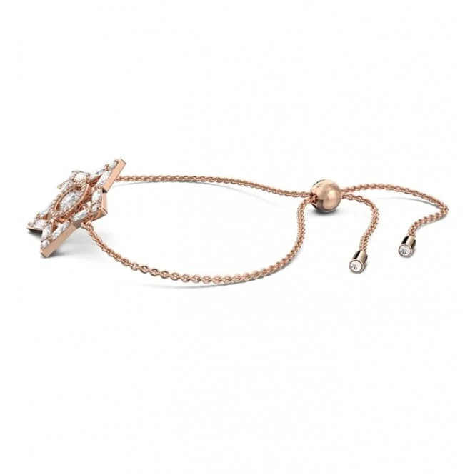Stella Star Bracelet with White Crystal in Rose Gold