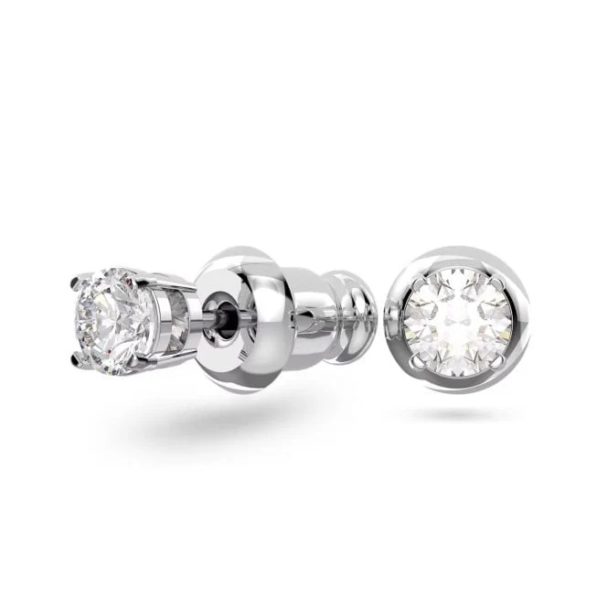 Idyllia Necklace & Earrings Set with Pink Crystal in Rhodium Silver