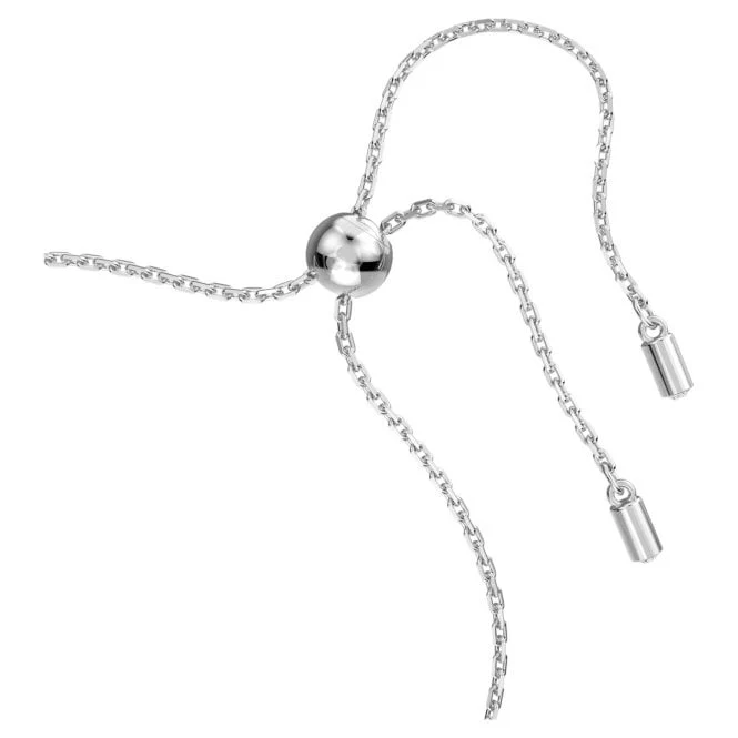 Una Bracelet with Round-Cut White Crystal Pave in Rhodium Silver