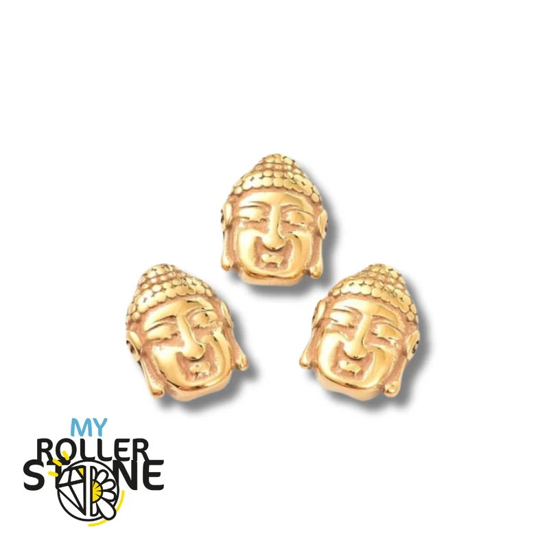 Goldene Buddha-Perle aus Edelstahl