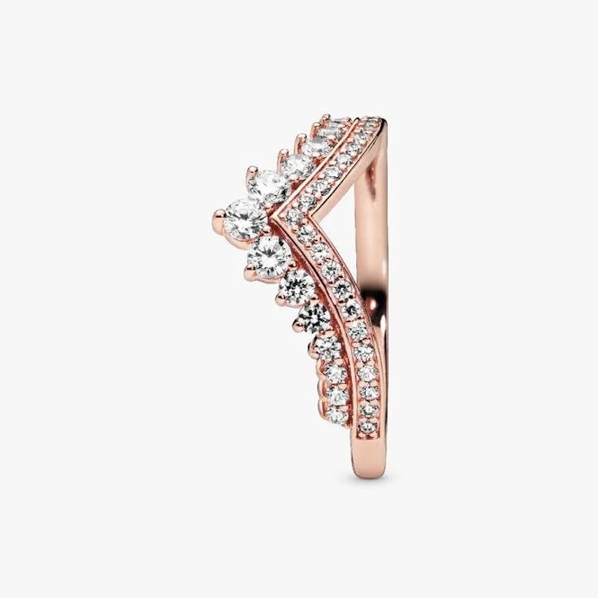 Rose Princess Wishbone Ring, Size 48