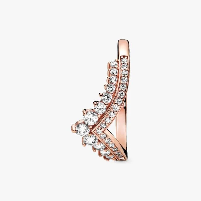 Rose Princess Wishbone Ring, Size 48