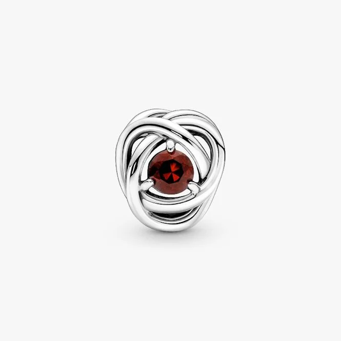 January Birthstone Eternity Circle Charms