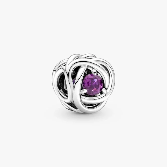 February Birthstone Eternity Circle Charms