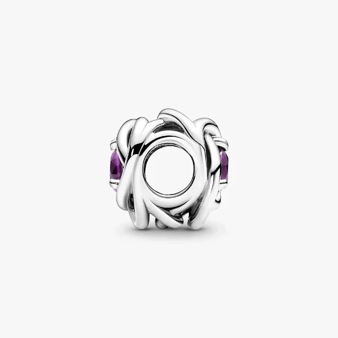 February Birthstone Eternity Circle Charms
