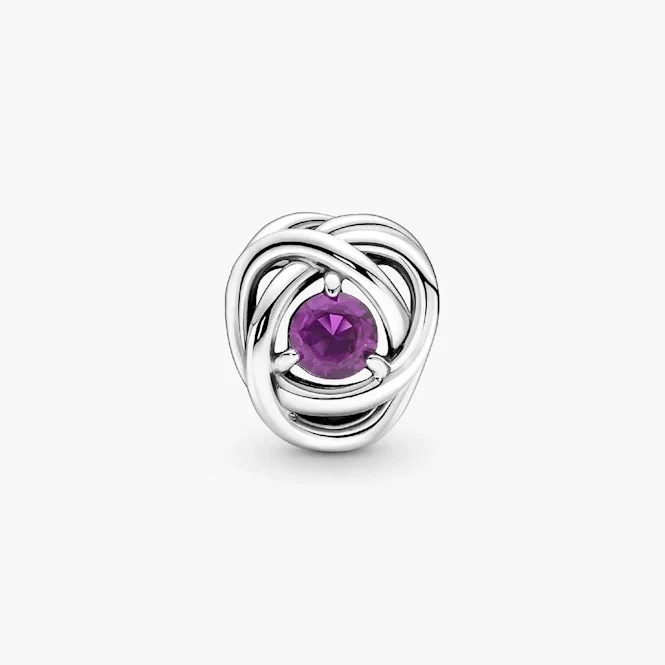 February Birthstone Eternity Circle Charms