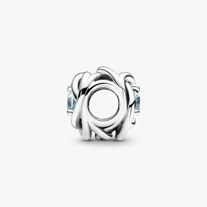 March Birthstone Eternity Circle Charms