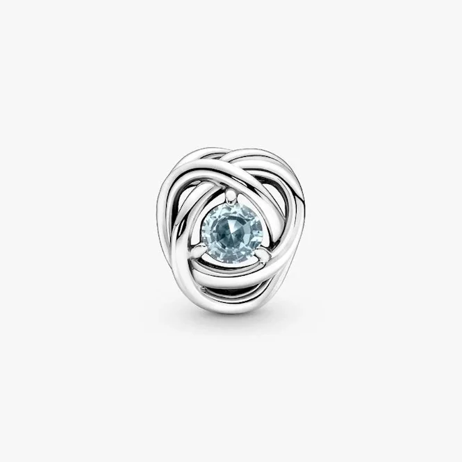 March Birthstone Eternity Circle Charms