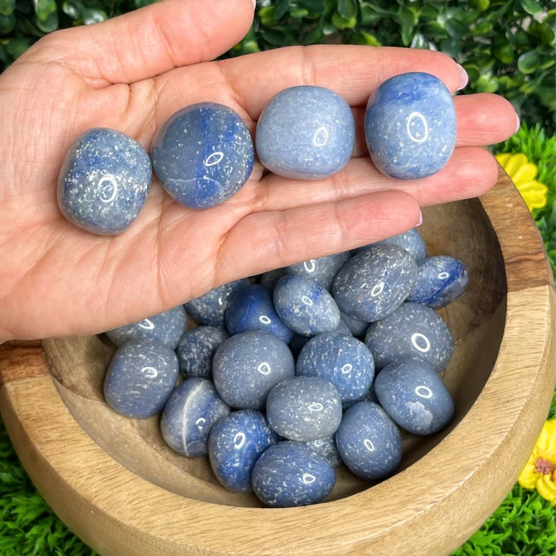 Blaue Aventurin-Trommelsteine ​​(mittlere Größe)