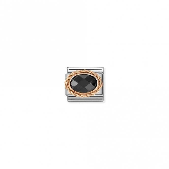 Classic Rose Gold and Facetted Black Sparkly & Stones Charms
