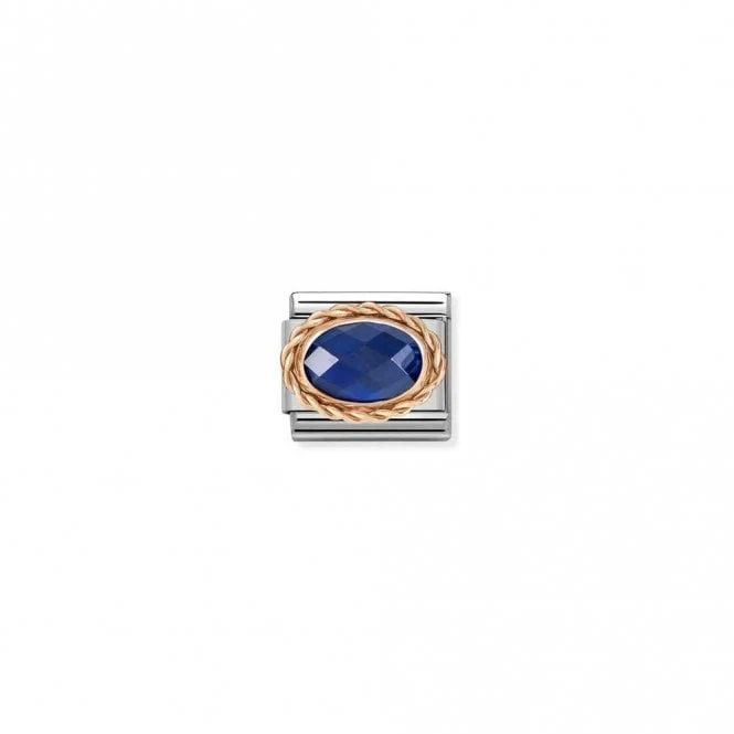Classic Rose Gold and Facetted Blue Sparkly & Stones Charms