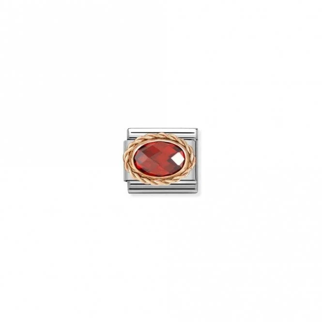 Classic Rose Gold and Facetted Red Sparkly & Stones Charms