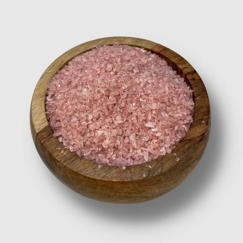 Ungebohrte Rosenquarzsplitter