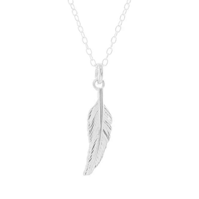 Feather Necklace in Sterling Silver