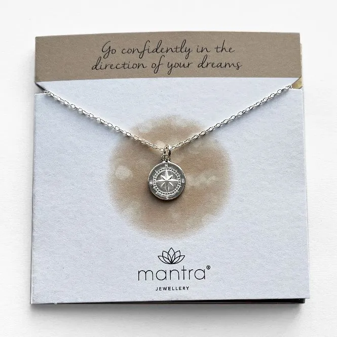 Compass Necklace in Sterling Silver