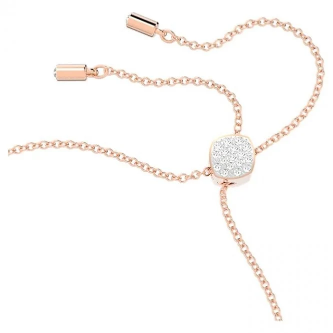 Lilia Butterfly Bracelet with White Crystal in Rose Gold