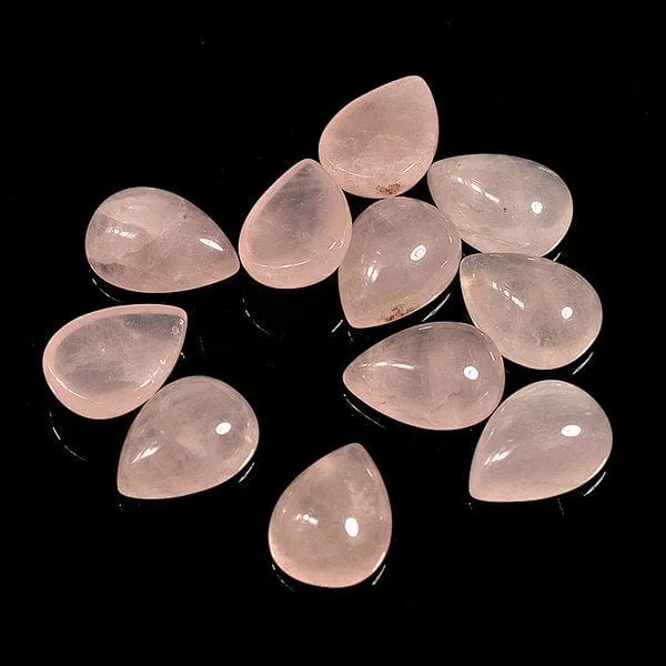 Rosenquarz-Tropfen-Cabochon