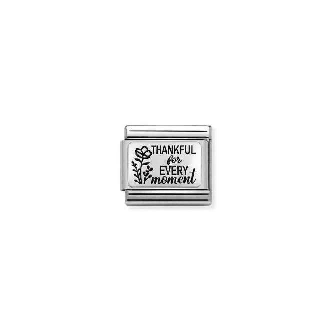 Classic Silver Thankful For Every Moment Flowers & Nature Charms