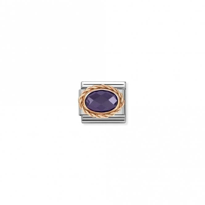 Classic Rose Gold and Facetted Purple Sparkly & Stones Charms