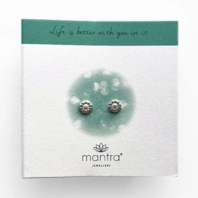 Sunflower Earrings in Sterling Silver