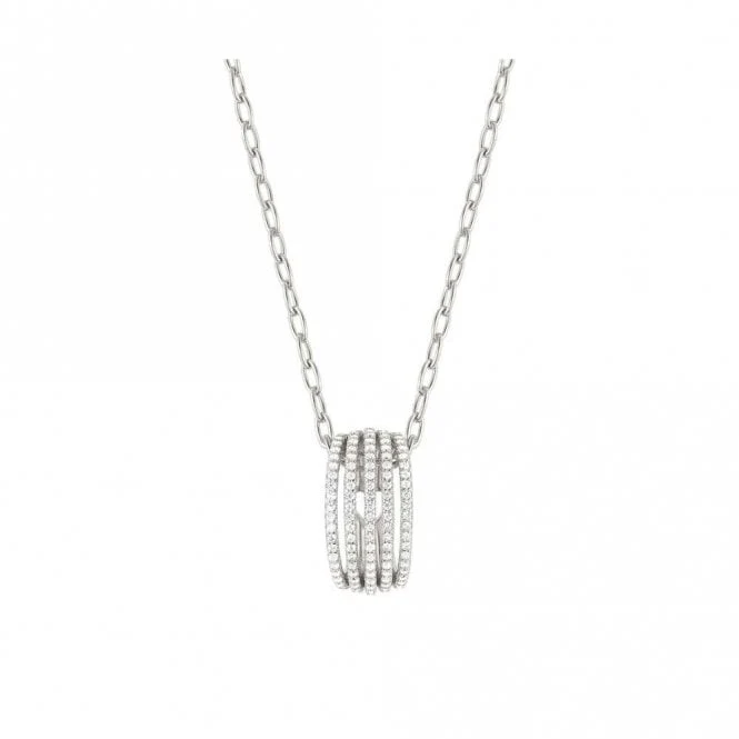 Lovelight Silver and Oval White CZ Pendant Necklace