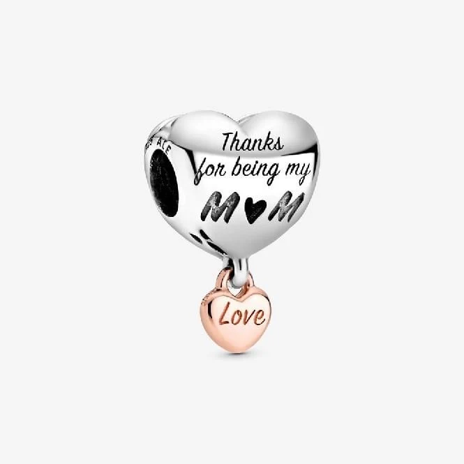 Love You Mum Heart Charms