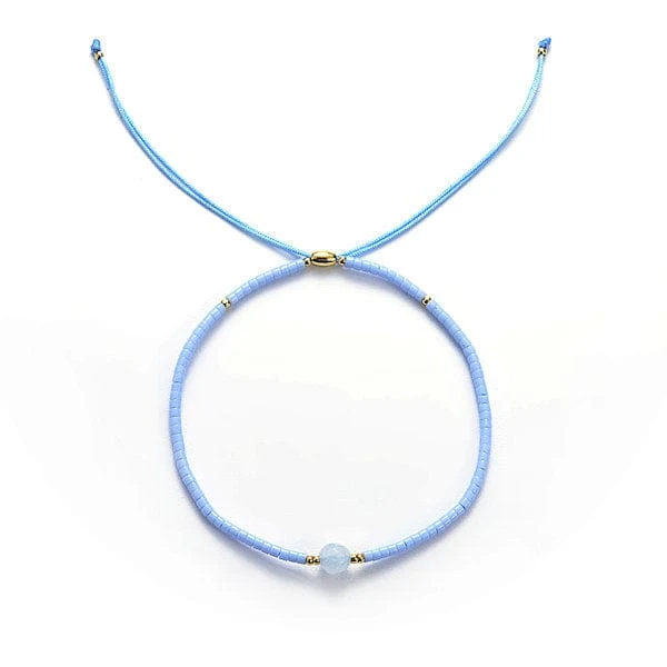 Aquamarin verstellbares Miyuki-Armband