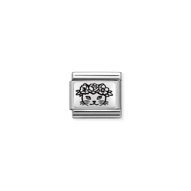 Classic Silver Cat Flowers & Nature Charms
