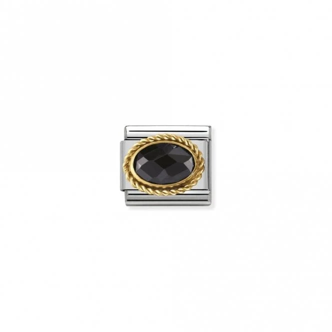 Classic Gold CZ Facetted Black Sparkly Charms