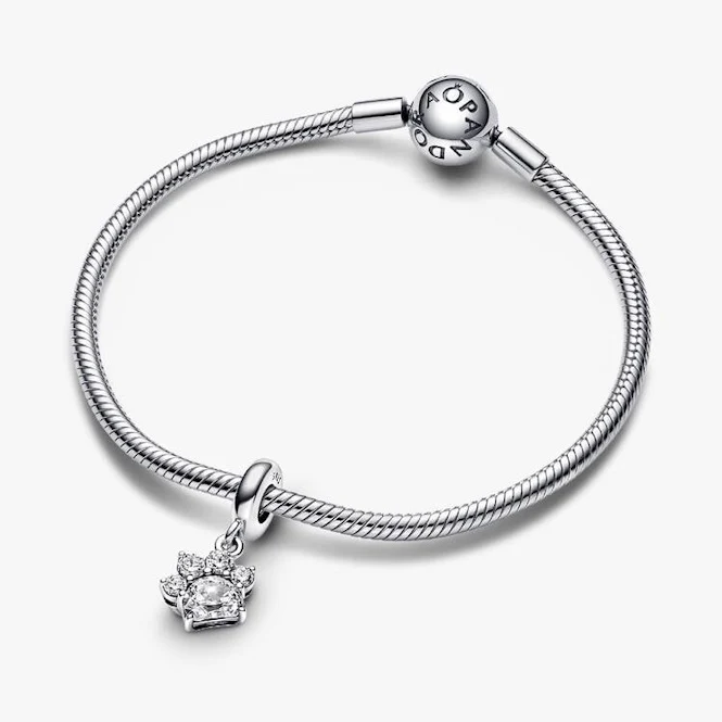 Sparkling Pet Paw Print Dangle Charms