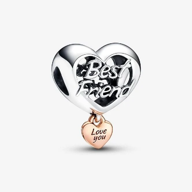 Love You Best Friend Heart Charms