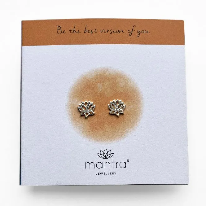 Lotus Earrings in Sterling Silver