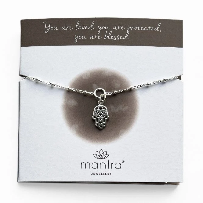 Hamsa Hand Charm Bracelet in Sterling Silver