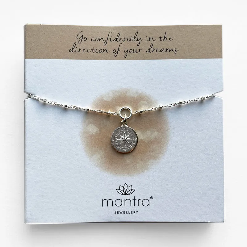 Compass Charm Bracelet in Sterling Silver